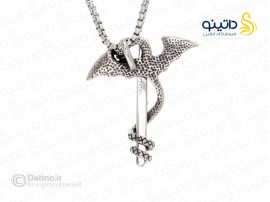 گردنبند مردانه اژدهای نگهبان شمشیر افسانه ای 10135-pen