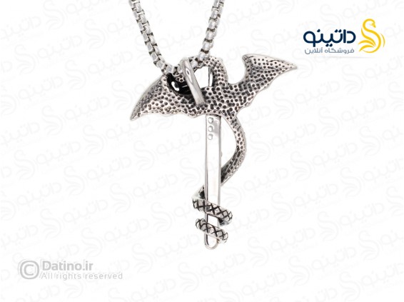 عکس گردنبند مردانه اژدهای نگهبان شمشیر افسانه ای 10135-pen - انواع مدل گردنبند مردانه اژدهای نگهبان شمشیر افسانه ای 10135-pen
