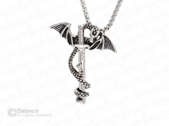 عکس گردنبند مردانه اژدهای نگهبان شمشیر افسانه ای 10135-pen - انواع مدل گردنبند مردانه اژدهای نگهبان شمشیر افسانه ای 10135-pen