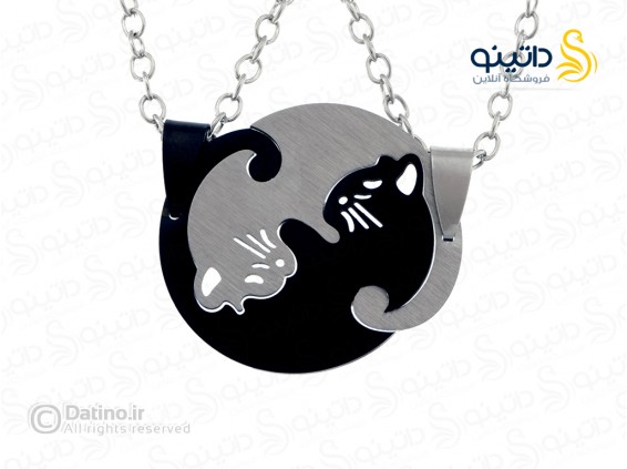 عکس گردنبند جفت گربه نماد عشق 11553 - انواع مدل گردنبند جفت گربه نماد عشق 11553