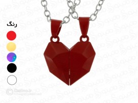 گردنبند جفت مگنتی طرح قلب سه بعدی 12271