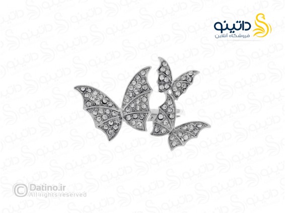عکس انگشتر زنانه سه پروانه 14226 - انواع مدل انگشتر زنانه سه پروانه 14226