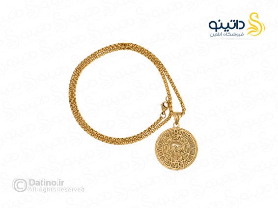 عکس گردنبند مردانه استیل طلای آزتک دزدان دریایی کارائیب 14432 - انواع مدل گردنبند مردانه استیل طلای آزتک دزدان دریایی کارائیب 14432
