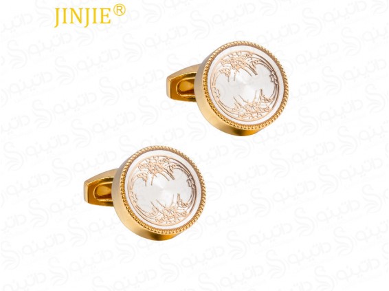 عکس دکمه سردست طرح لوکس دایره بارثل 14592 - انواع مدل دکمه سردست طرح لوکس دایره بارثل 14592