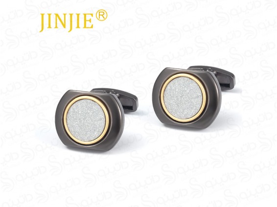 عکس دکمه سردست اسپرت دایره ای طرح فرانسوی 14597 - انواع مدل دکمه سردست اسپرت دایره ای طرح فرانسوی 14597