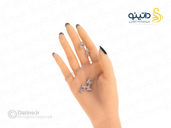 عکس ست زنانه لوکس پروانه نگین دار 14609 - انواع مدل ست زنانه لوکس پروانه نگین دار 14609
