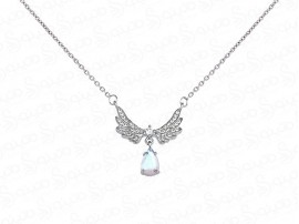 گردنبند زنانه بال فرشته نگین دار 15388