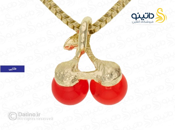 عکس گردنبند زنانه طرح گیلاس قرمز 15484 - انواع مدل گردنبند زنانه طرح گیلاس قرمز 15484