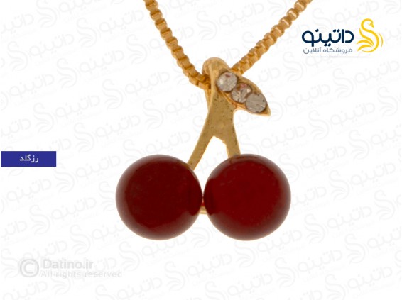 عکس گردنبند زنانه طرح گیلاس قرمز 15484 - انواع مدل گردنبند زنانه طرح گیلاس قرمز 15484