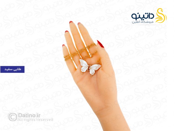 عکس گردنبند زنانه جفت دوستی طرح پروانه 15922 - انواع مدل گردنبند زنانه جفت دوستی طرح پروانه 15922