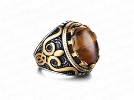 انگشتر مردانه طرح سنتی چشم ببر 16137