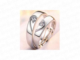 حلقه جفت زنانه مردانه پازل طرح قلب 16138
