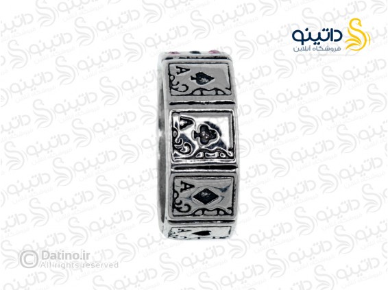 عکس انگشتر زنانه طرح چهار خال نگین دار 18462 - انواع مدل انگشتر زنانه طرح چهار خال نگین دار 18462