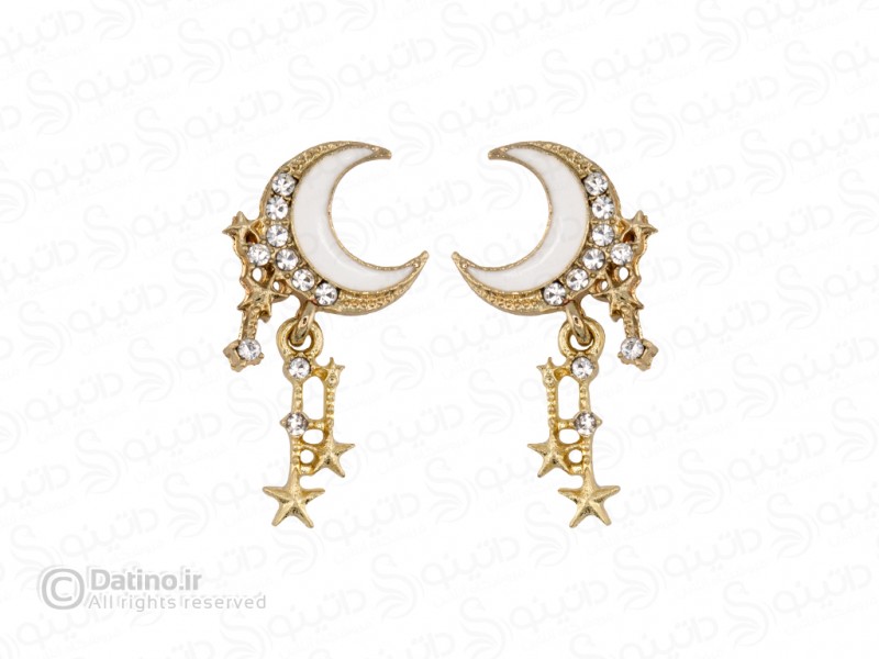 عکس گوشواره زنانه طرح ماه و ستاره شب 18475 - انواع مدل گوشواره زنانه طرح ماه و ستاره شب 18475