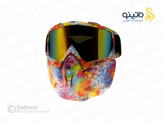 عکس عینک موتورسواری طرح اسپری رنگی دو لنز 18550 - انواع مدل عینک موتورسواری طرح اسپری رنگی دو لنز 18550