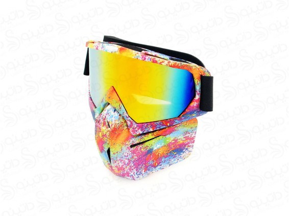 عکس عینک موتورسواری طرح اسپری رنگی دو لنز 18550 - انواع مدل عینک موتورسواری طرح اسپری رنگی دو لنز 18550