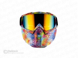 عینک موتورسواری طرح اسپری رنگی دو لنز 18550