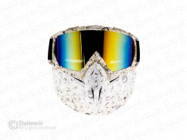 عینک موتورسواری طرح سفید بارانی دو لنز 18556