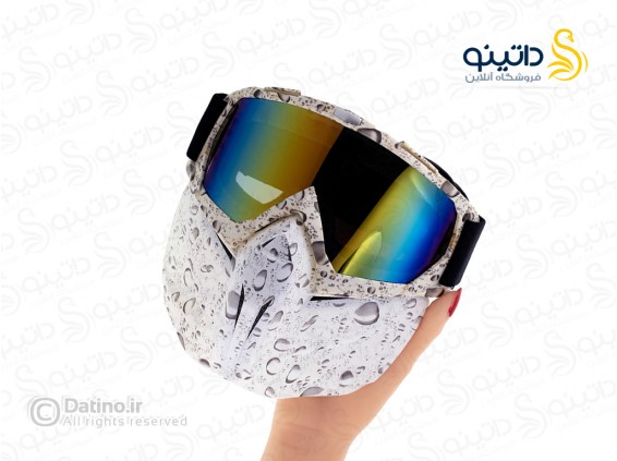 عکس عینک موتورسواری طرح سفید بارانی دو لنز 18556 - انواع مدل عینک موتورسواری طرح سفید بارانی دو لنز 18556