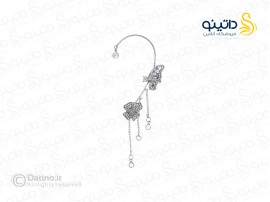 گوشواره تک زنانه طرح گل و پروانه 18592