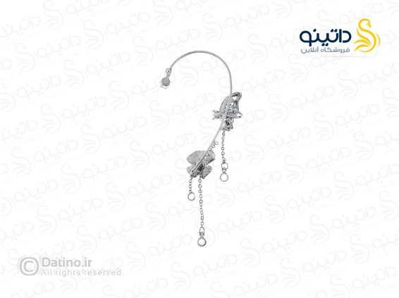 عکس گوشواره تک زنانه طرح گل و پروانه 18592 - انواع مدل گوشواره تک زنانه طرح گل و پروانه 18592