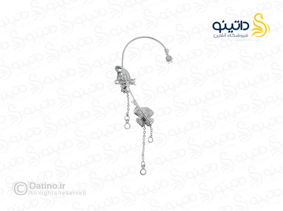 عکس گوشواره تک زنانه طرح گل و پروانه 18592 - انواع مدل گوشواره تک زنانه طرح گل و پروانه 18592