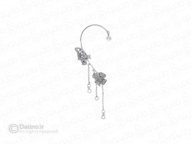 گوشواره تک زنانه طرح گل و پروانه 18592