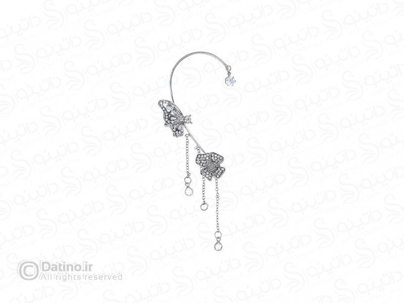 عکس گوشواره تک زنانه طرح گل و پروانه 18592 - انواع مدل گوشواره تک زنانه طرح گل و پروانه 18592