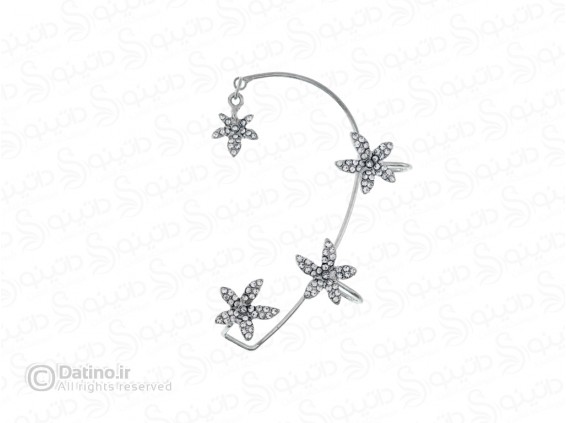 عکس گوشواره تک زنانه طرح چهار ستاره 18594 - انواع مدل گوشواره تک زنانه طرح چهار ستاره 18594
