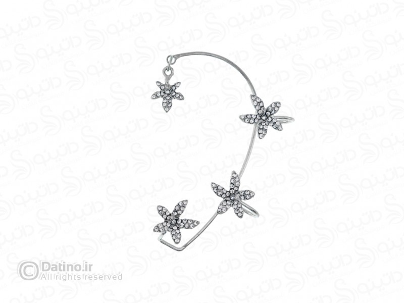 عکس گوشواره تک زنانه طرح چهار ستاره 18594 - انواع مدل گوشواره تک زنانه طرح چهار ستاره 18594