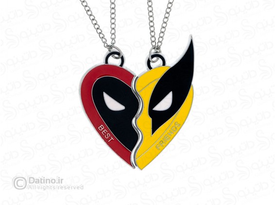 عکس گردنبند جفت دوستی طرح ددپول و ولورین 18605 - انواع مدل گردنبند جفت دوستی طرح ددپول و ولورین 18605