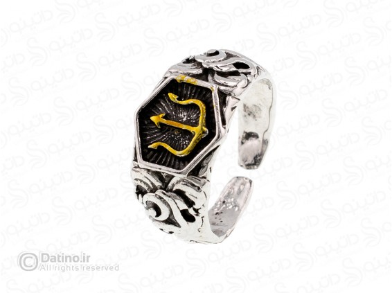 عکس انگشتر مردانه طرح آکوامن 18622 - انواع مدل انگشتر مردانه طرح آکوامن 18622