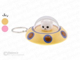 جاکلیدی طرح بشقاب پرنده مدل عروسک گربه 19072