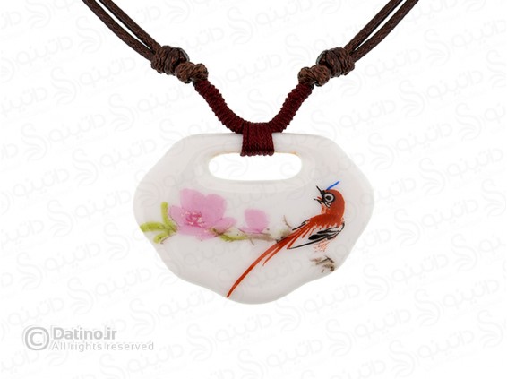 عکس گردنبند زنانه سرامیکی طرح گل صد تومانی قرمز 19122 - انواع مدل گردنبند زنانه سرامیکی طرح گل صد تومانی قرمز 19122