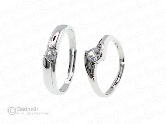 عکس انگشتر جفت لوکس نگین دار 19224 - انواع مدل انگشتر جفت لوکس نگین دار 19224