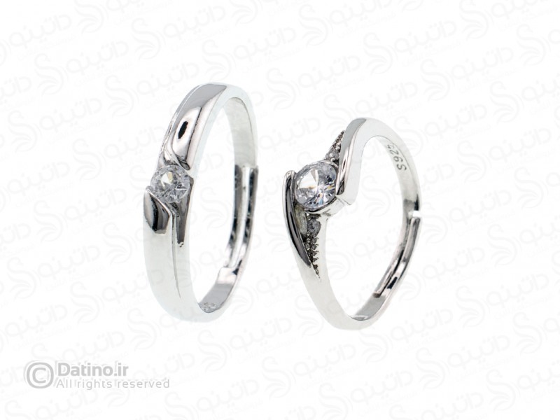 عکس انگشتر جفت لوکس نگین دار 19224 - انواع مدل انگشتر جفت لوکس نگین دار 19224