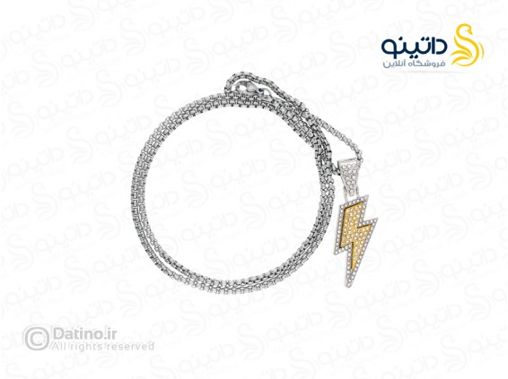 عکس گردنبند مردانه هیپ هاپ تمام نگین طرح صاعقه 19251 - انواع مدل گردنبند مردانه هیپ هاپ تمام نگین طرح صاعقه 19251