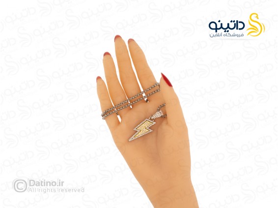 عکس گردنبند مردانه هیپ هاپ تمام نگین طرح صاعقه 19251 - انواع مدل گردنبند مردانه هیپ هاپ تمام نگین طرح صاعقه 19251