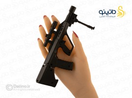 اسباب بازی اسلحه تیر سیلیکونی مدل AUG دوربین دار با پایه 19476