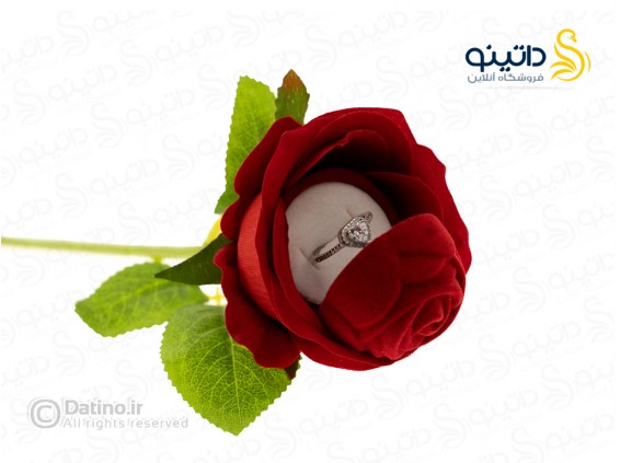عکس جعبه انگشتر طرح شاخه گل رز 19650 - انواع مدل جعبه انگشتر طرح شاخه گل رز 19650