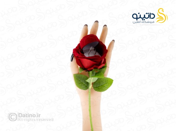 عکس جعبه انگشتر طرح شاخه گل رز 19650 - انواع مدل جعبه انگشتر طرح شاخه گل رز 19650