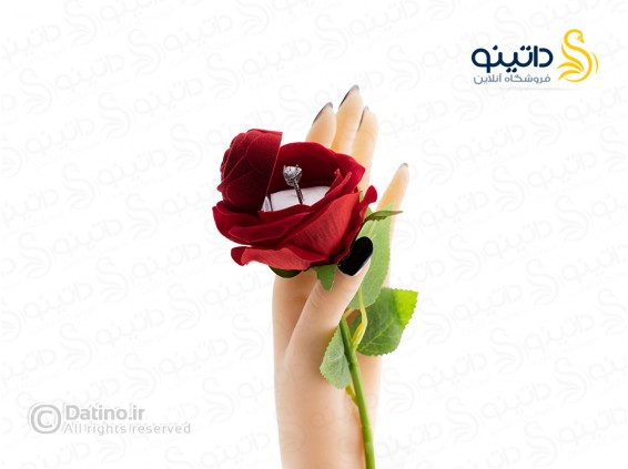 عکس جعبه انگشتر طرح شاخه گل رز 19650 - انواع مدل جعبه انگشتر طرح شاخه گل رز 19650