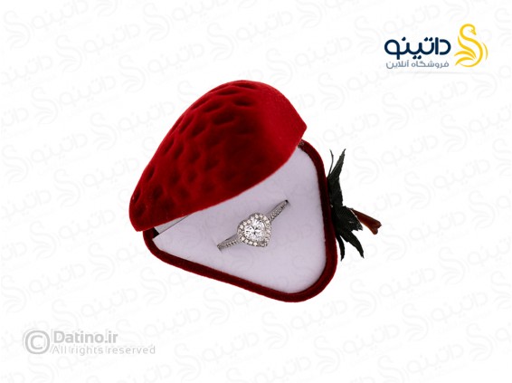 عکس جعبه انگشتر طرح توت فرنگی مخملی 19686 - انواع مدل جعبه انگشتر طرح توت فرنگی مخملی 19686