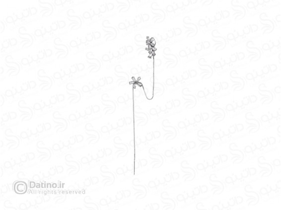 عکس گوشواره تک زنانه طرح گل زنجیر دار 19861 - انواع مدل گوشواره تک زنانه طرح گل زنجیر دار 19861