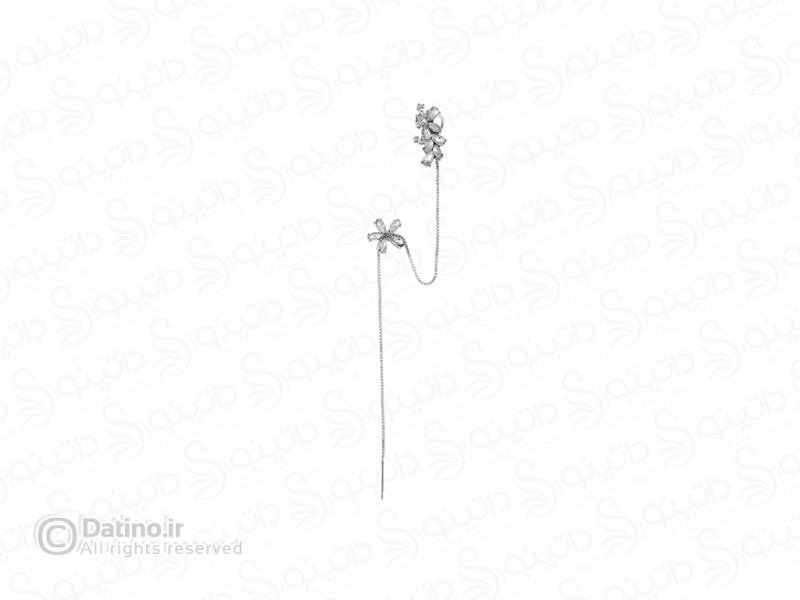 عکس گوشواره تک زنانه طرح گل زنجیر دار 19861 - انواع مدل گوشواره تک زنانه طرح گل زنجیر دار 19861