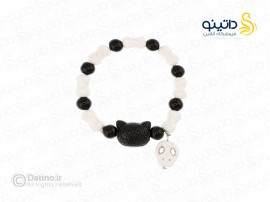 دستبند زنانه مهره ای طرح گربه سیاه انیمه ای و آویز جمجمه 19874 دستبند زنانه مهره ای طرح گربه سیاه انیمه ای و آویز جمجمه 19874