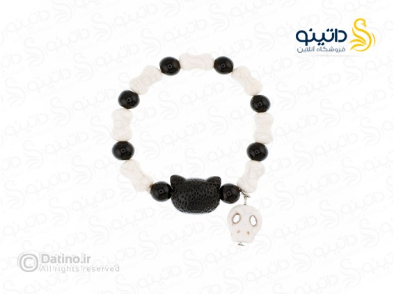 عکس دستبند زنانه مهره ای طرح گربه سیاه انیمه ای و آویز جمجمه 19874 - انواع مدل دستبند زنانه مهره ای طرح گربه سیاه انیمه ای و آویز جمجمه 19874