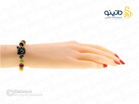 عکس دستبند زنانه مهره ای طرح گربه سیاه انیمه ای و آویز جمجمه 19874 - انواع مدل دستبند زنانه مهره ای طرح گربه سیاه انیمه ای و آویز جمجمه 19874