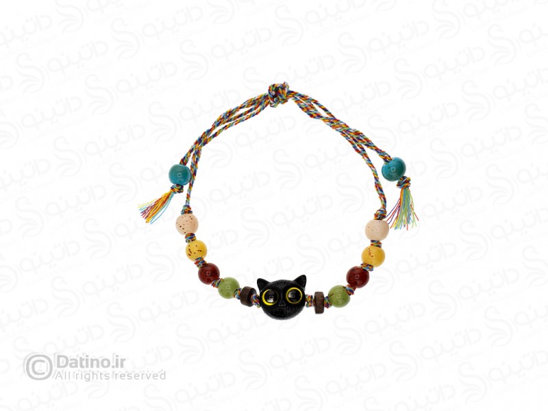 عکس دستبند زنانه مهره ای طرح گربه سیاه انیمه ای 19875 - انواع مدل دستبند زنانه مهره ای طرح گربه سیاه انیمه ای 19875