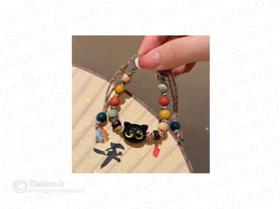عکس دستبند زنانه مهره ای طرح گربه سیاه انیمه ای 19875 - انواع مدل دستبند زنانه مهره ای طرح گربه سیاه انیمه ای 19875